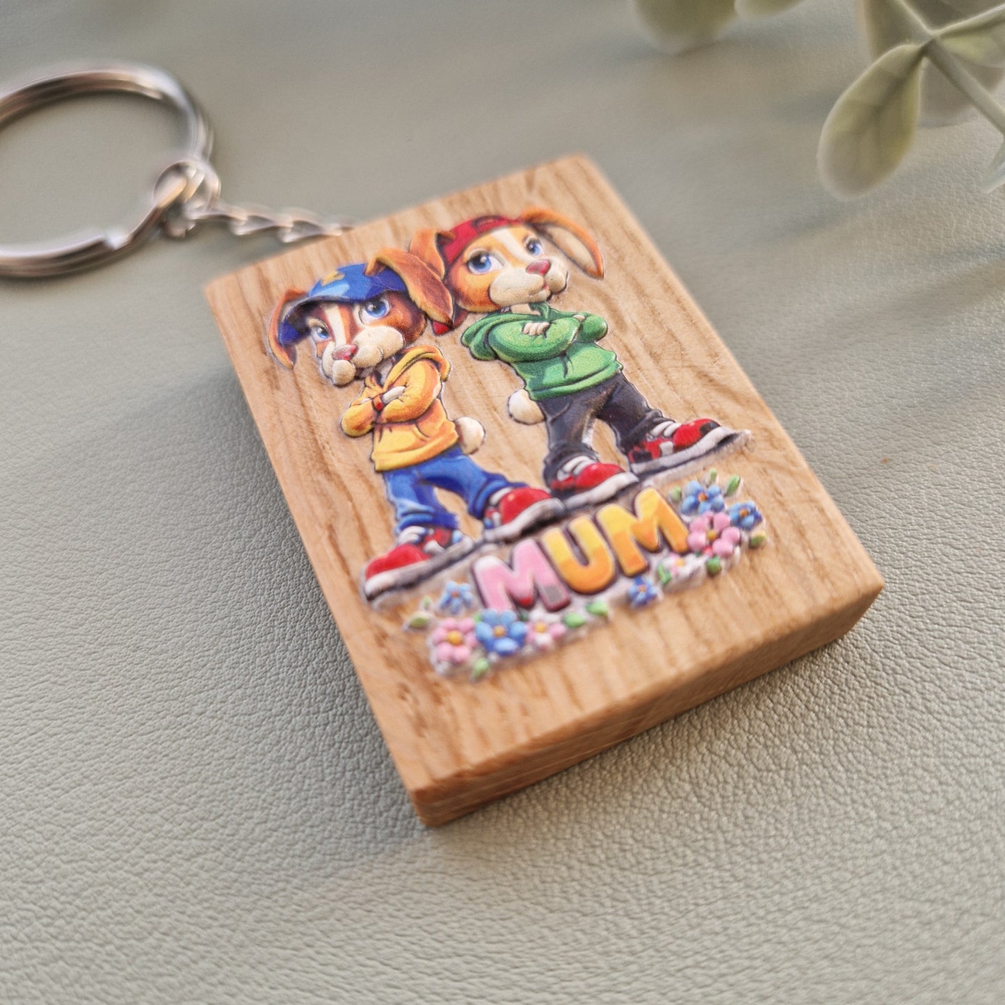 Bunny Duo, Mum Oak Keyring