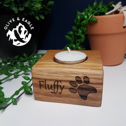 Pet memorial Handmade Oak Tea Light Holders,