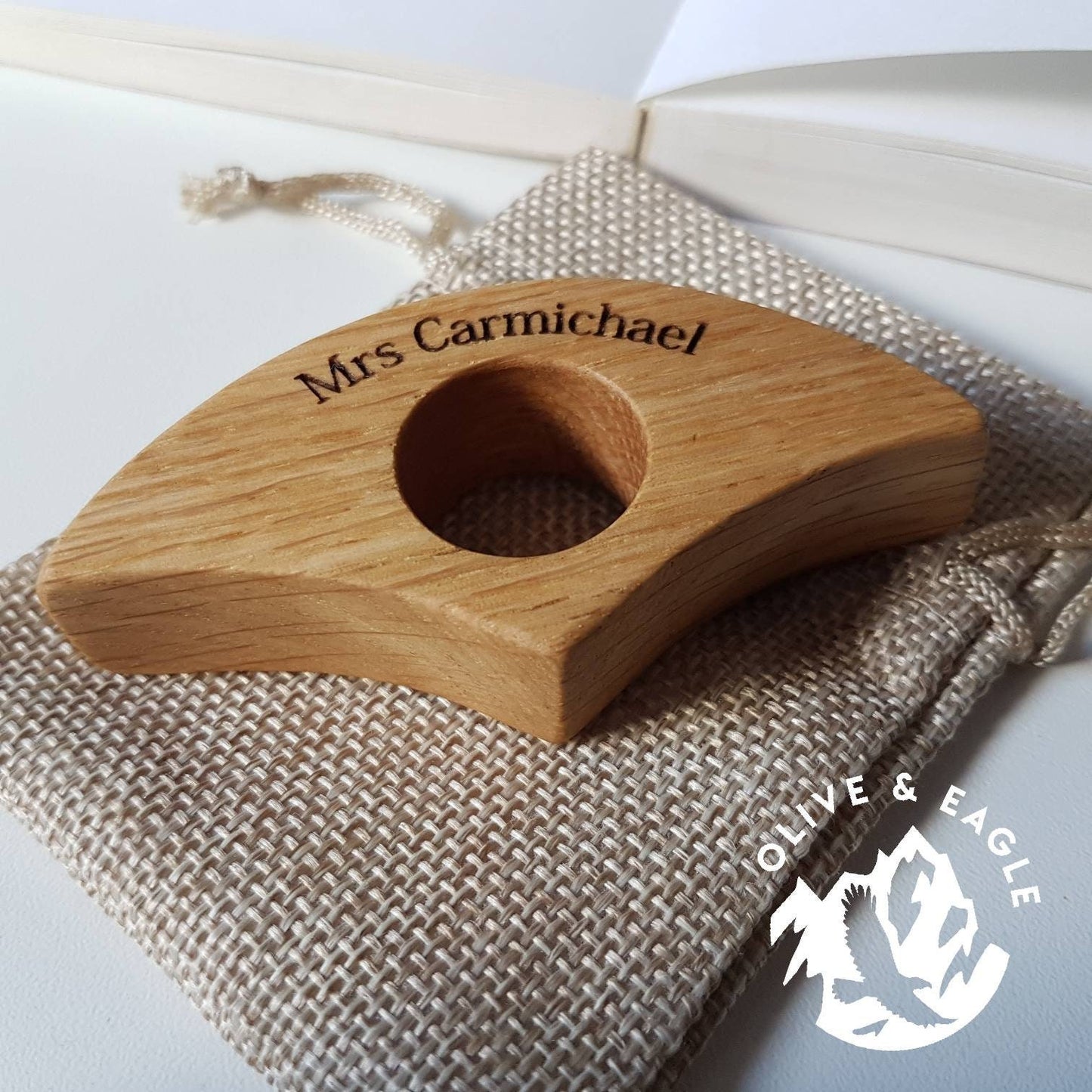 Personalised Oak Book Thumb spreader