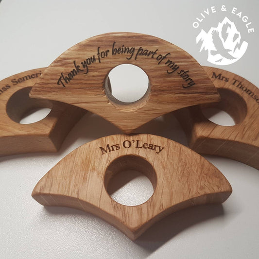 Thank you for being part of my story, Personalised Oak Book Thumb spreader