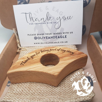 Thank you for being part of my story, Personalised Oak Book Thumb spreader