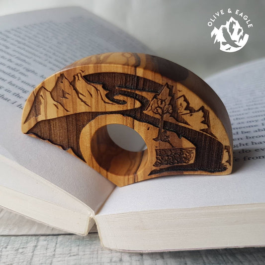 Engraved Mountains and River Book Page Holder