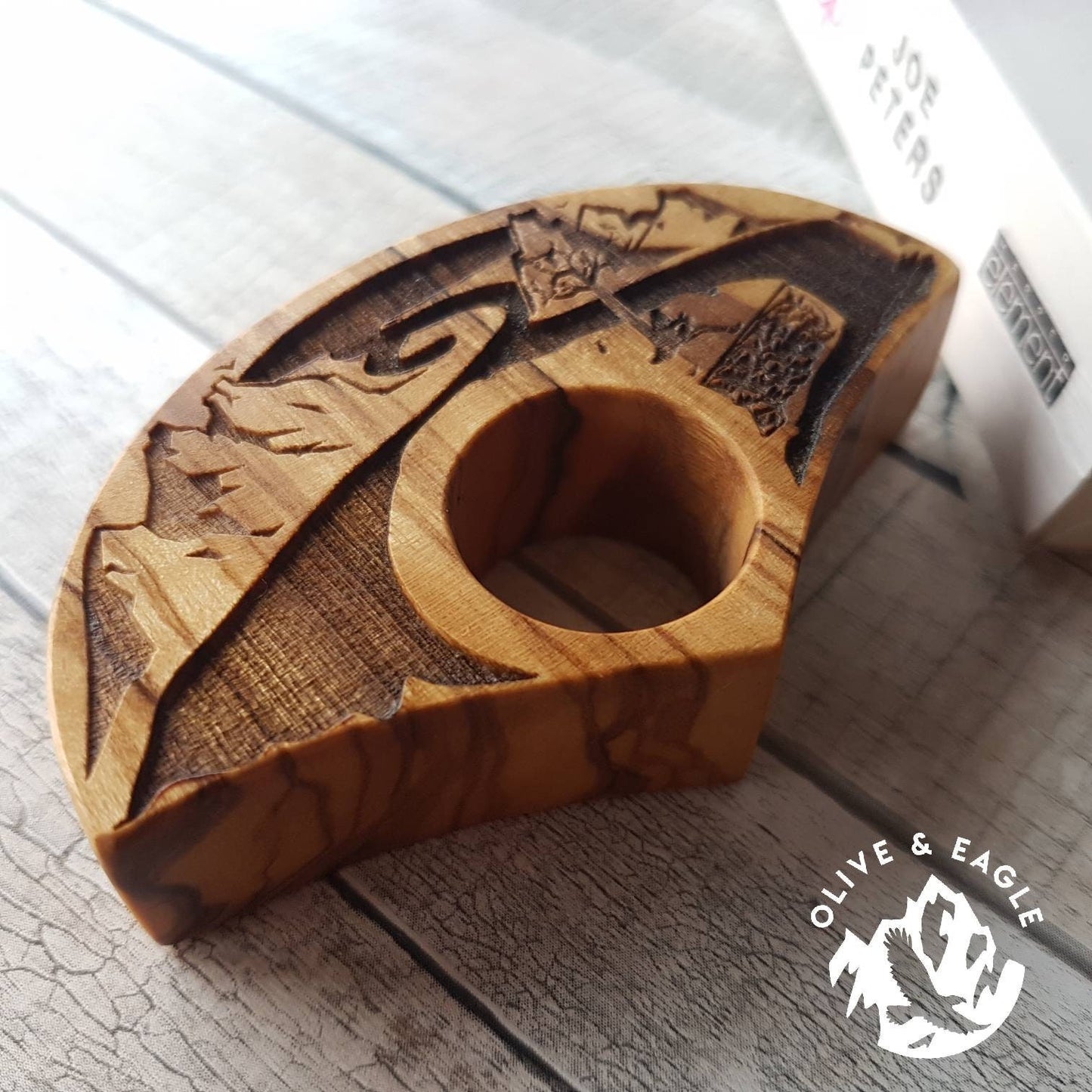 Engraved Mountains and River Book Page Holder