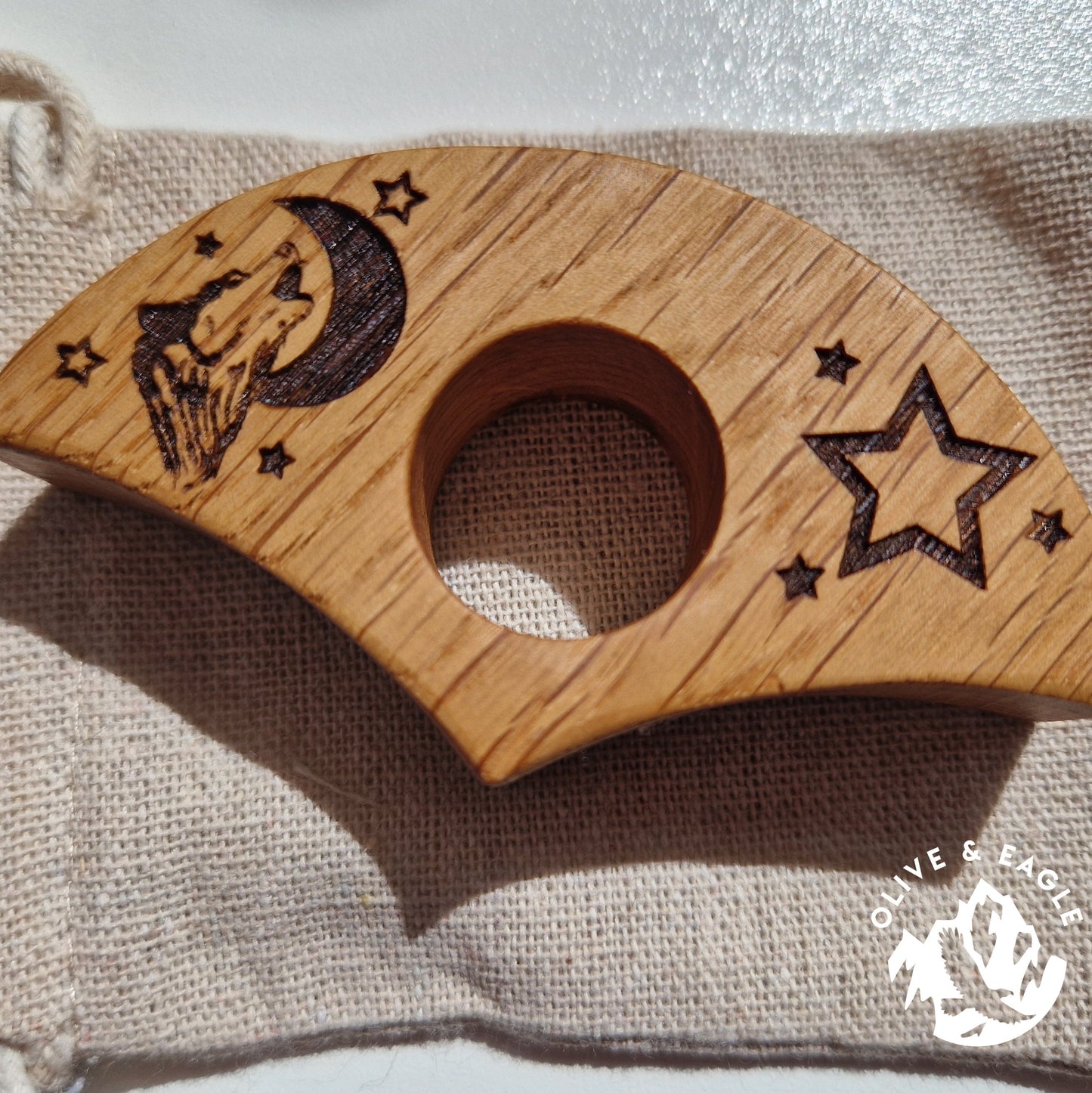 Book page holder, wolf and stars