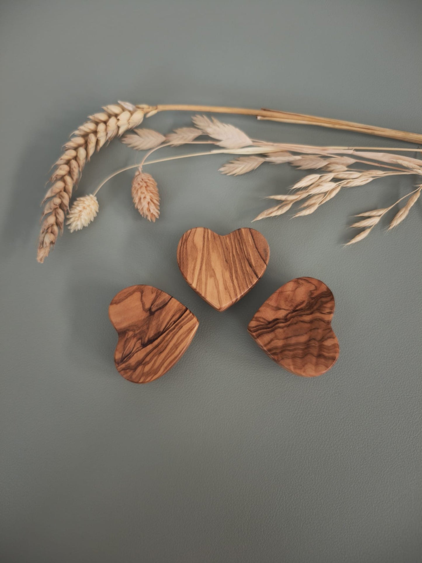 Olive Wood Pocket Hug Heart – Handcrafted Thumb Worry Stone, Comfort Gift, Fidget Heart, Natural Wooden Keepsake